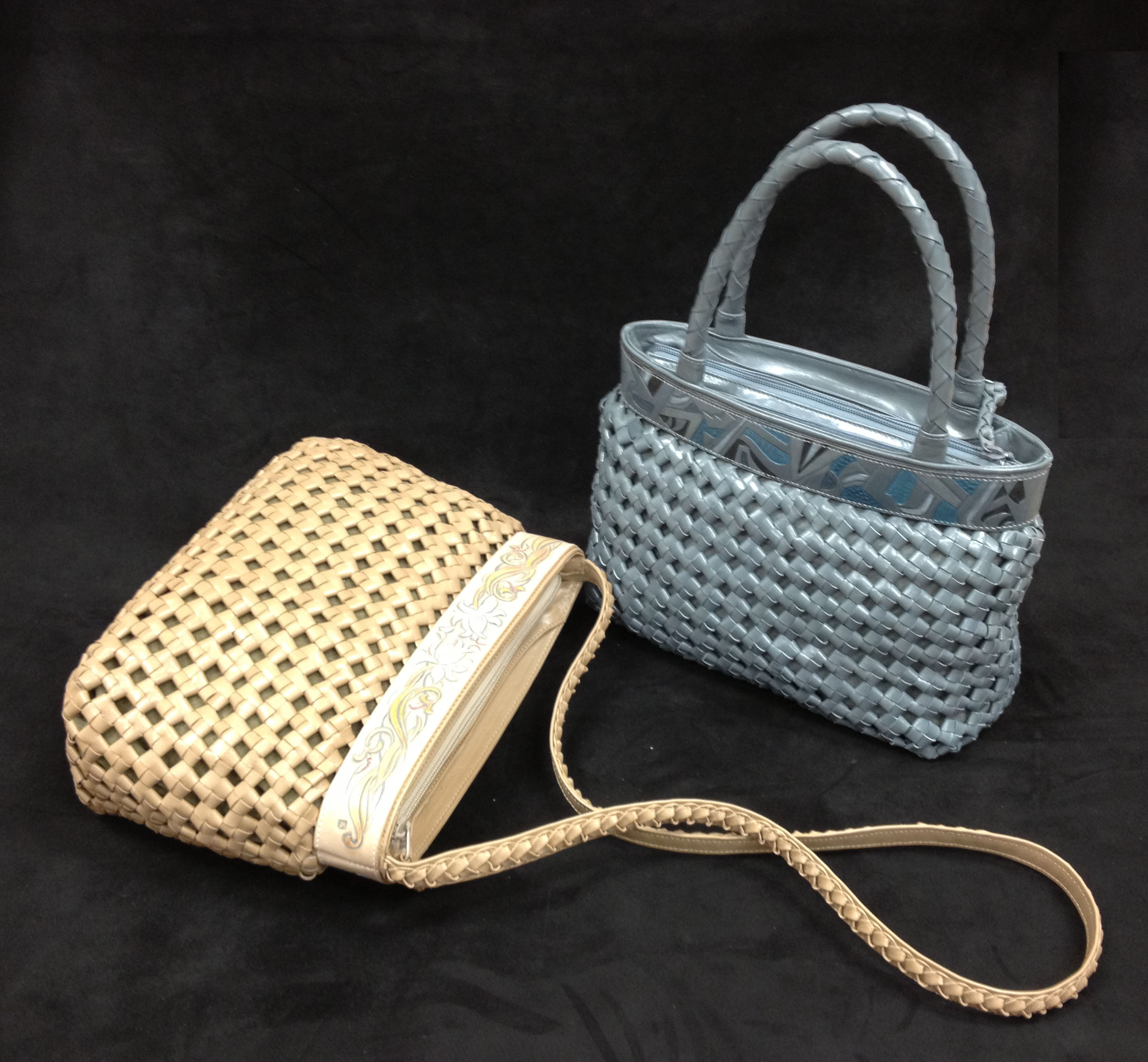 レザークラフト バッグ仕立て 石畳編みバッグ ギャラリー