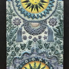 革絵『太陽神』第３５回日本革工芸展入選作品