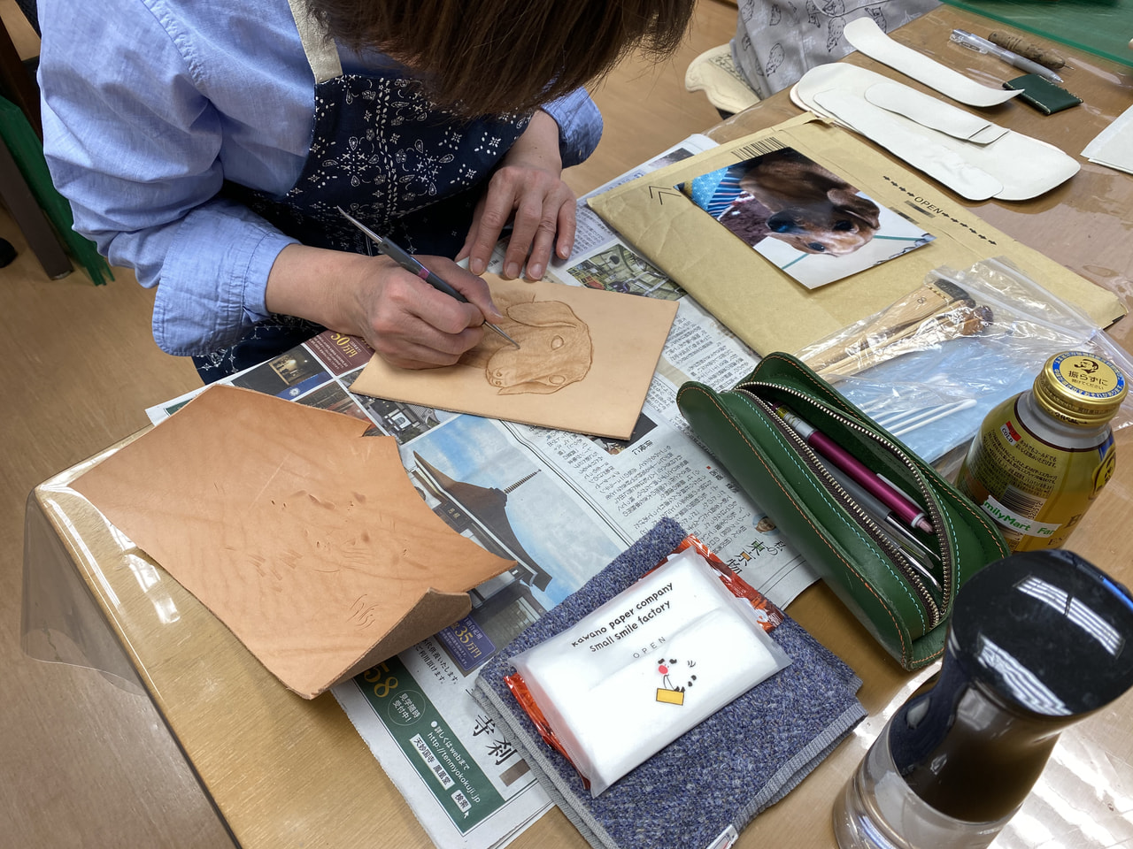 レザークラフト教室　水曜クラス３月２回目