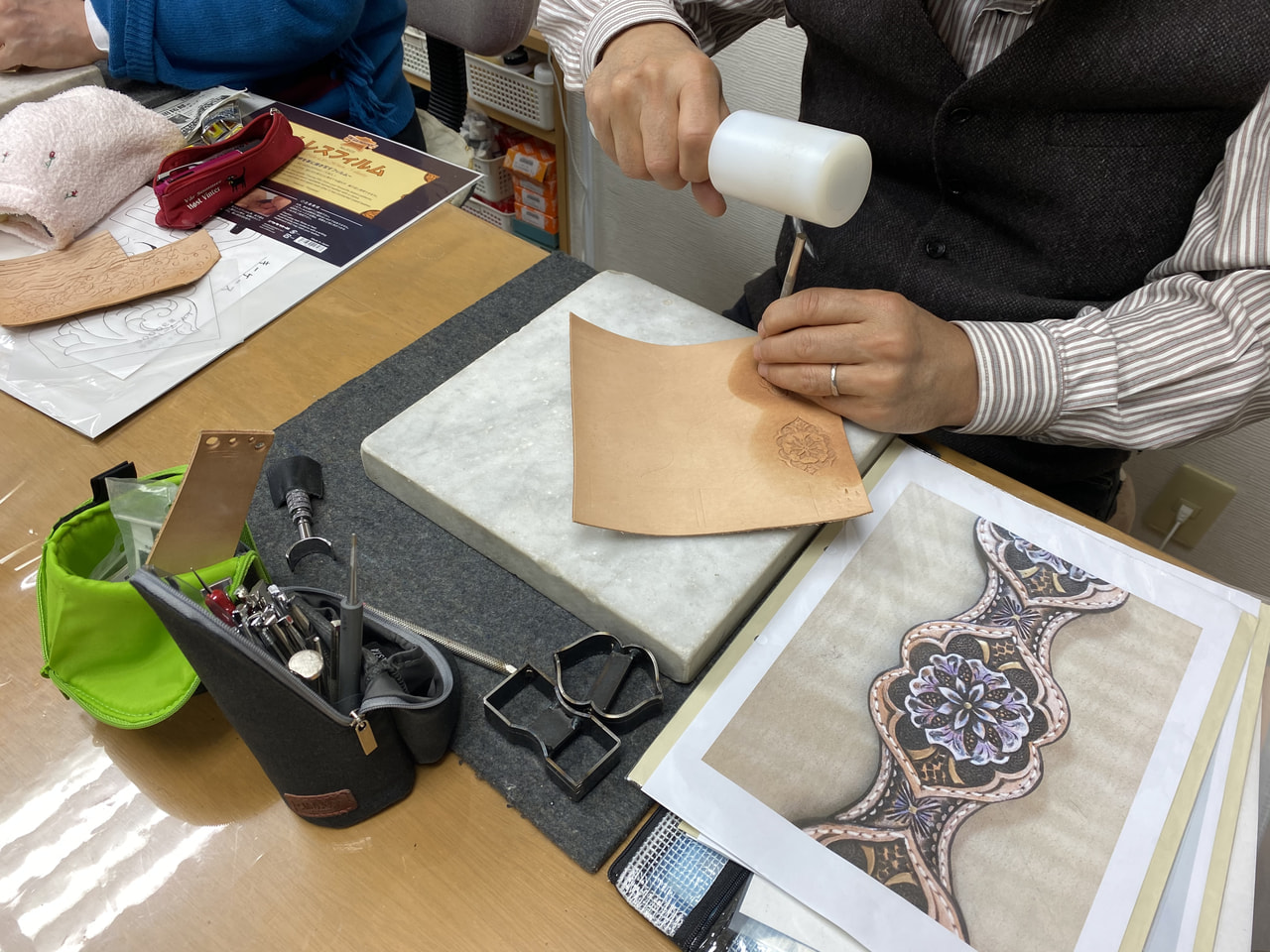 レザークラフト教室　３月日曜２回目