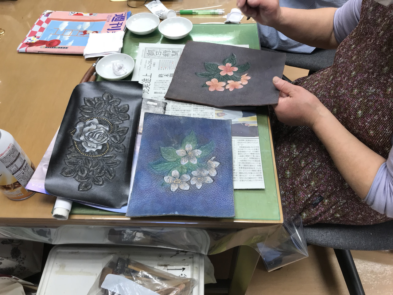 レザークラフト教室　水曜クラス３月２回目