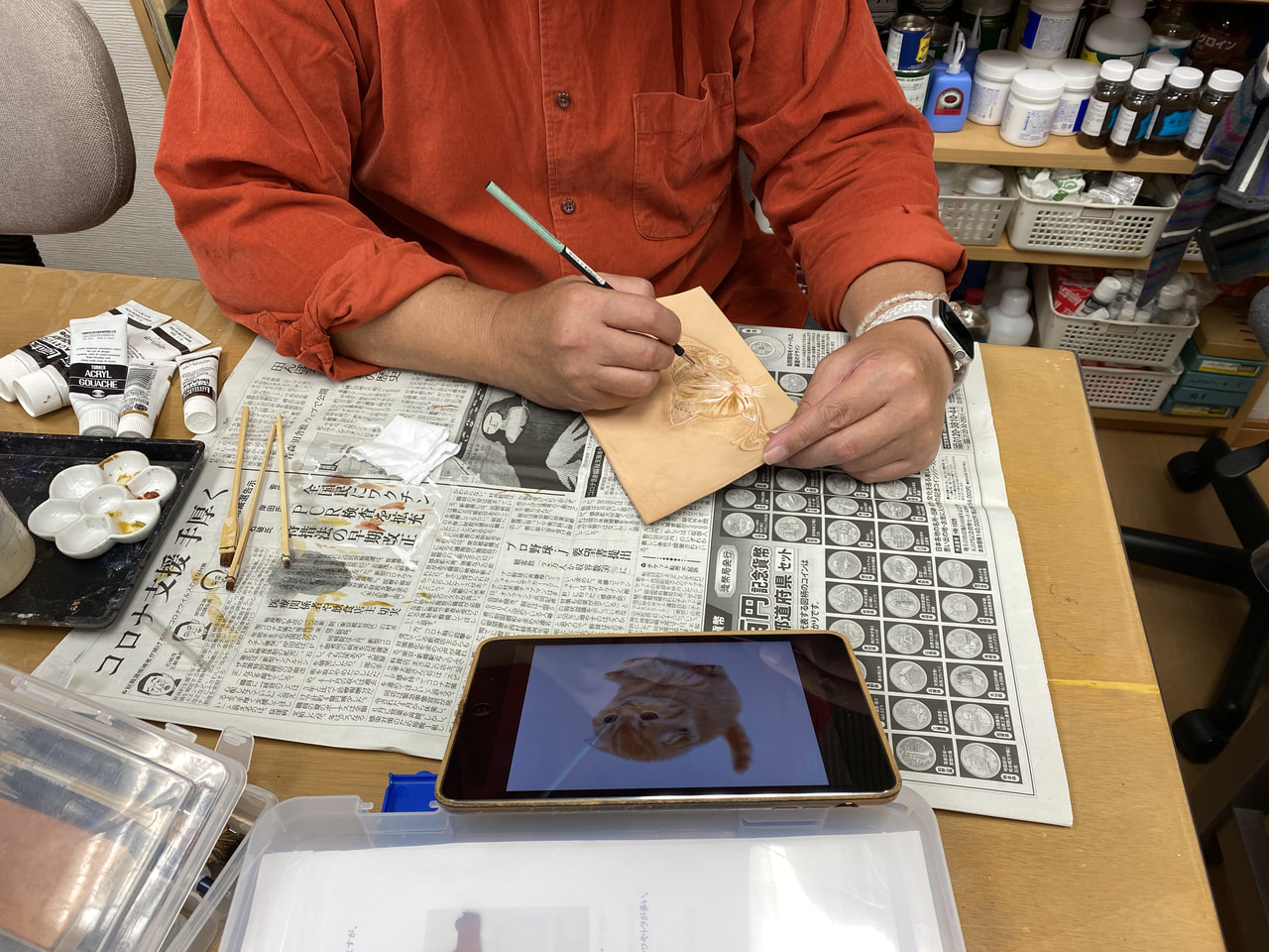 レザークラフト教室　木曜クラス１１月２回目