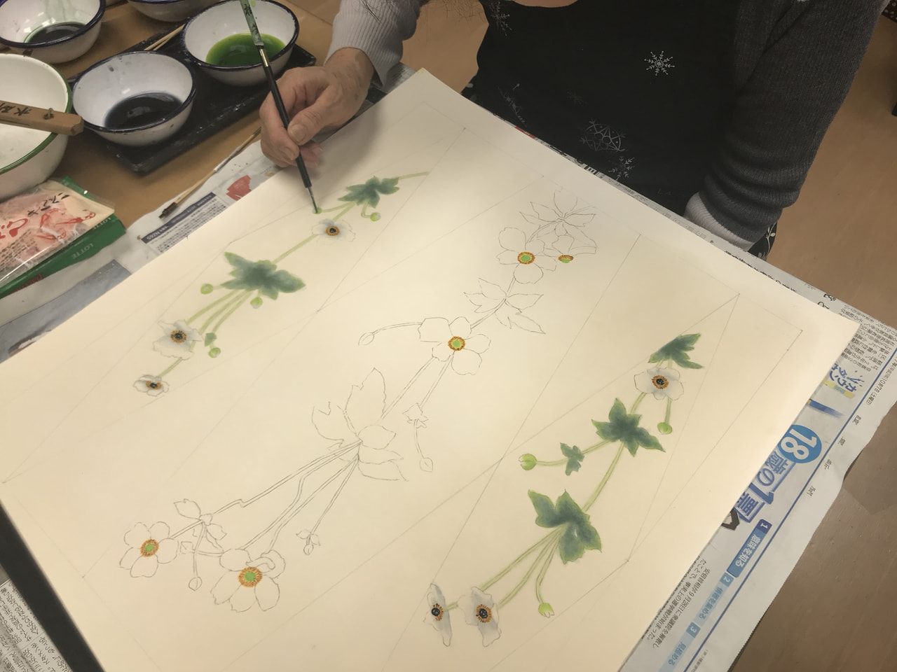 レザークラフト教室　ろうけつ染クラス