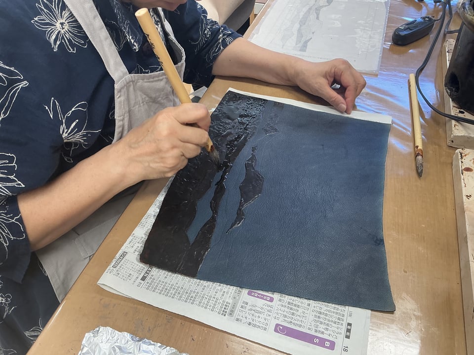 ろうけつ染　レザークラフト教室　革工芸教室