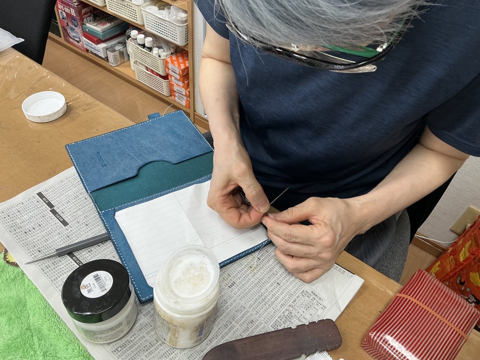 メモパット　レザークラフト教室　革工芸教室