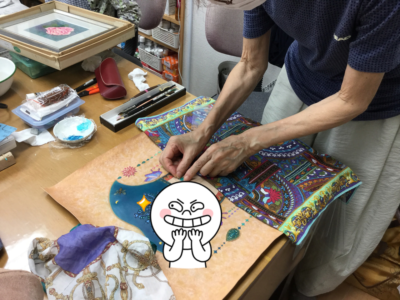 レザークラフト教室　ろうけつ染めクラス