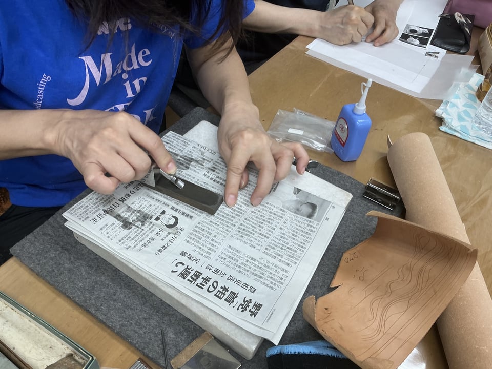 スーベルナイフ研ぎ　レザークラフト教室　革工芸教室