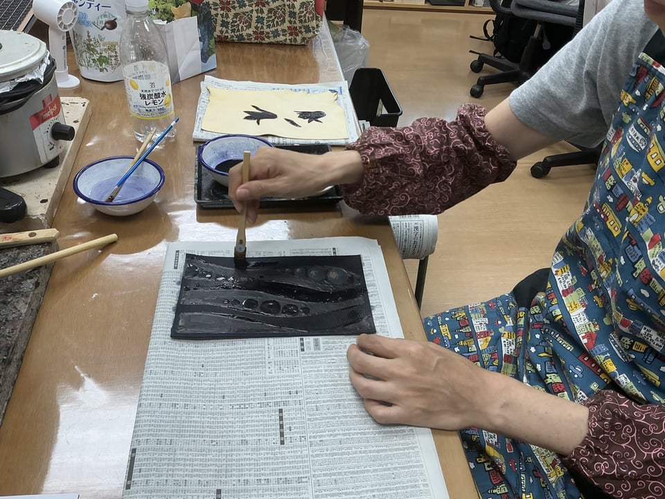 ろうけつ染　レザークラフト教室　革工芸教室