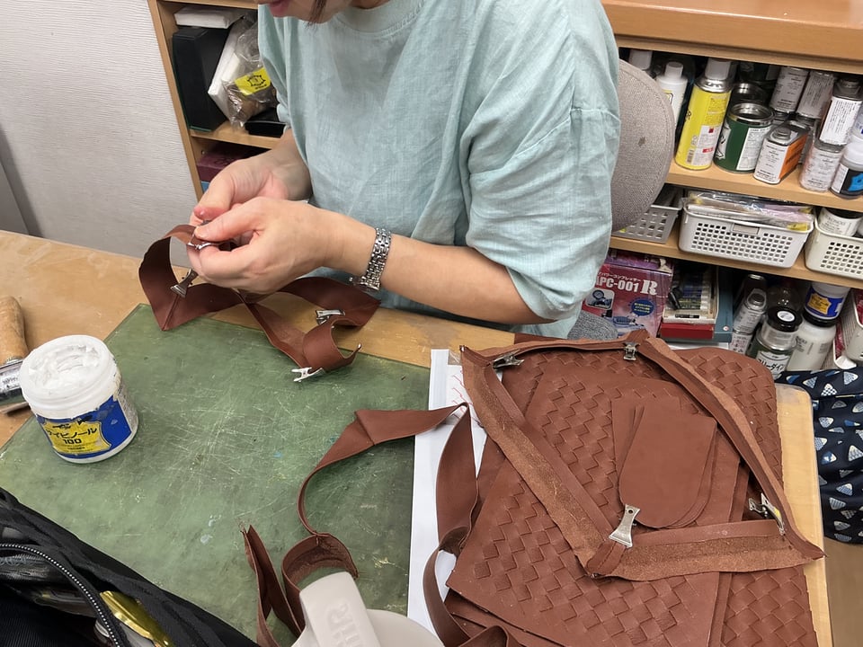 革メッシュ　レザークラフト教室　革工芸教室