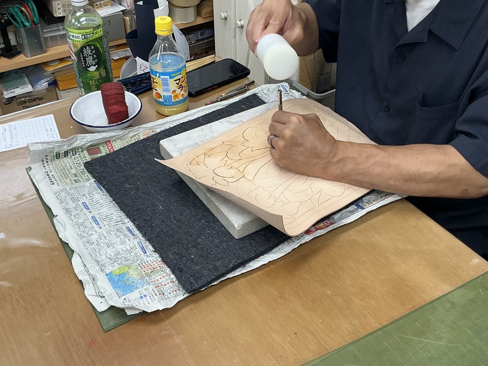 セカンドバッグ　レザークラフト教室　革工芸教室