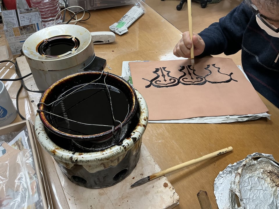 ろうけつ染め　レザークラフト教室　革工芸教室