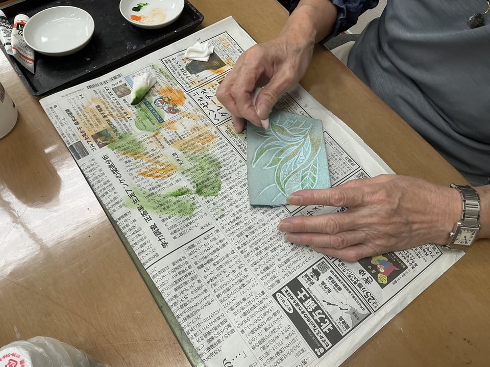 革染色　レザークラフト教室　革工芸教室