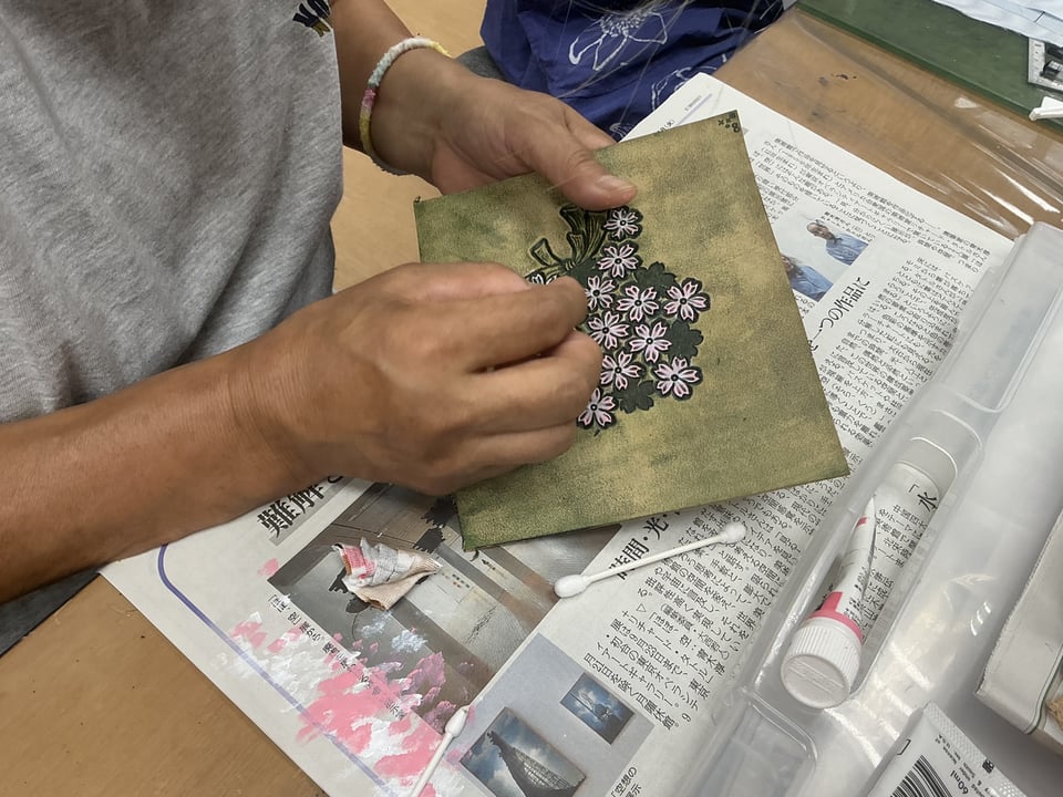 革染色　レザークラフト教室　革工芸教室