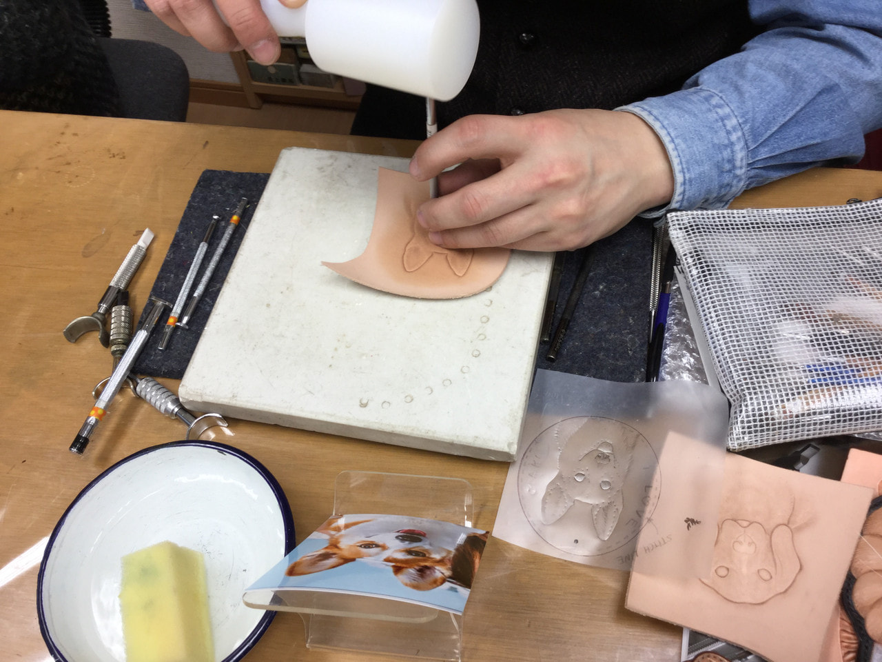 12月レザークラフト教室　月曜クラス２回目