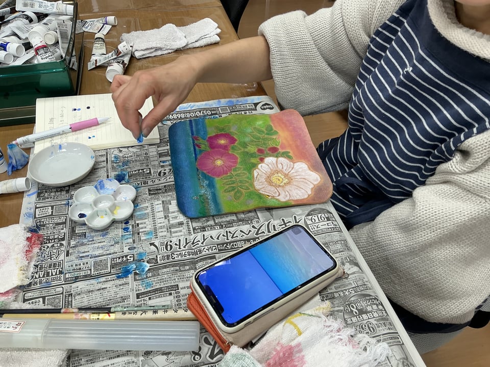 ラウンド札入れ　レザークラフト教室　革工芸教室