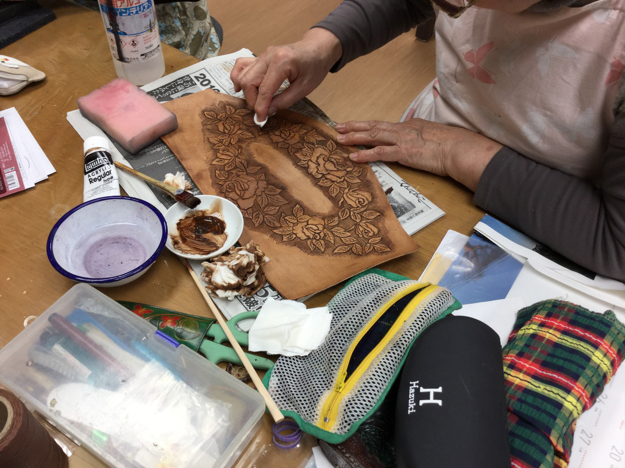 レザークラフト教室　水曜クラス　１２月２回目