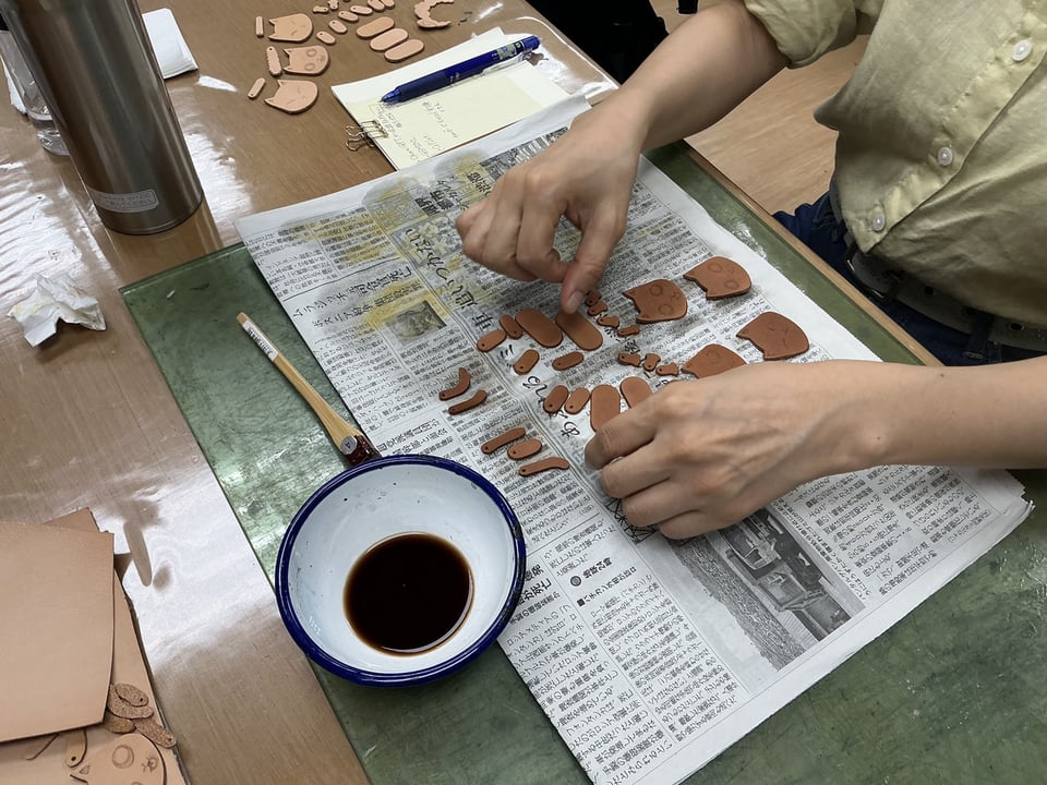 革猫クリップ　レザークラフト教室　革工芸教室