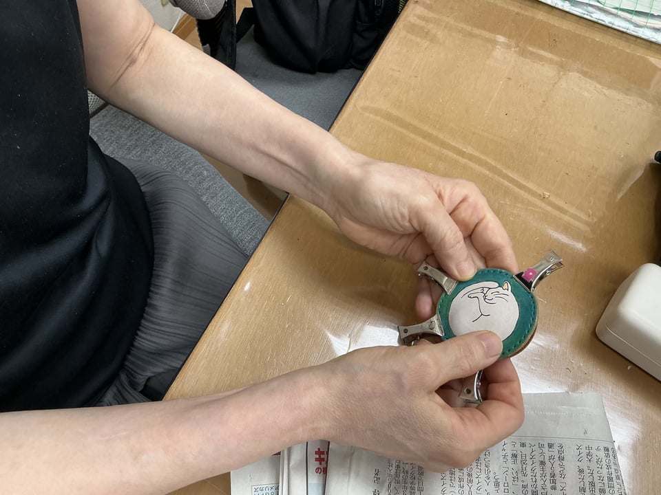 革キーリール　レザークラフト教室　革工芸教室
