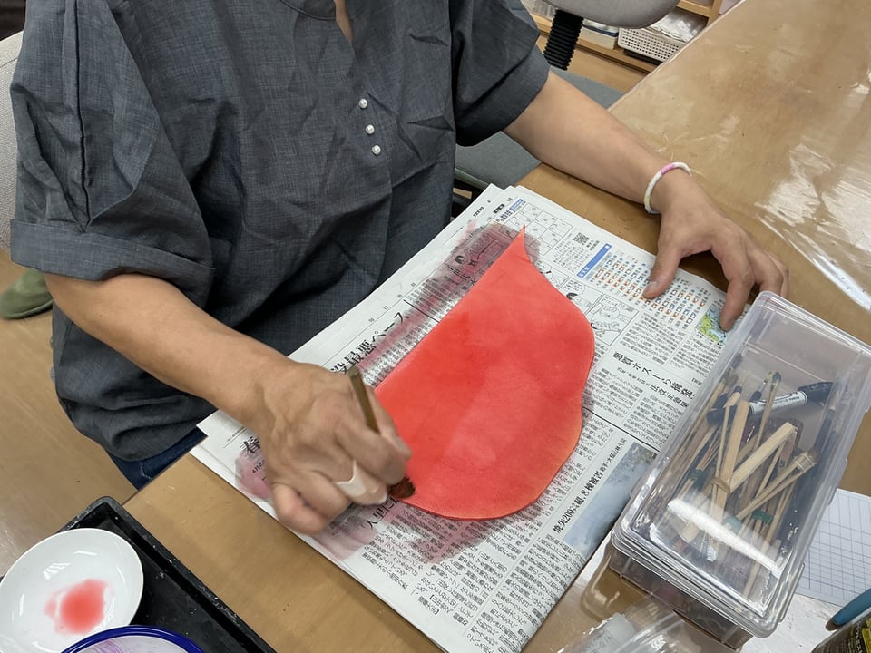 革染色　レザークラフト教室　革工芸教室