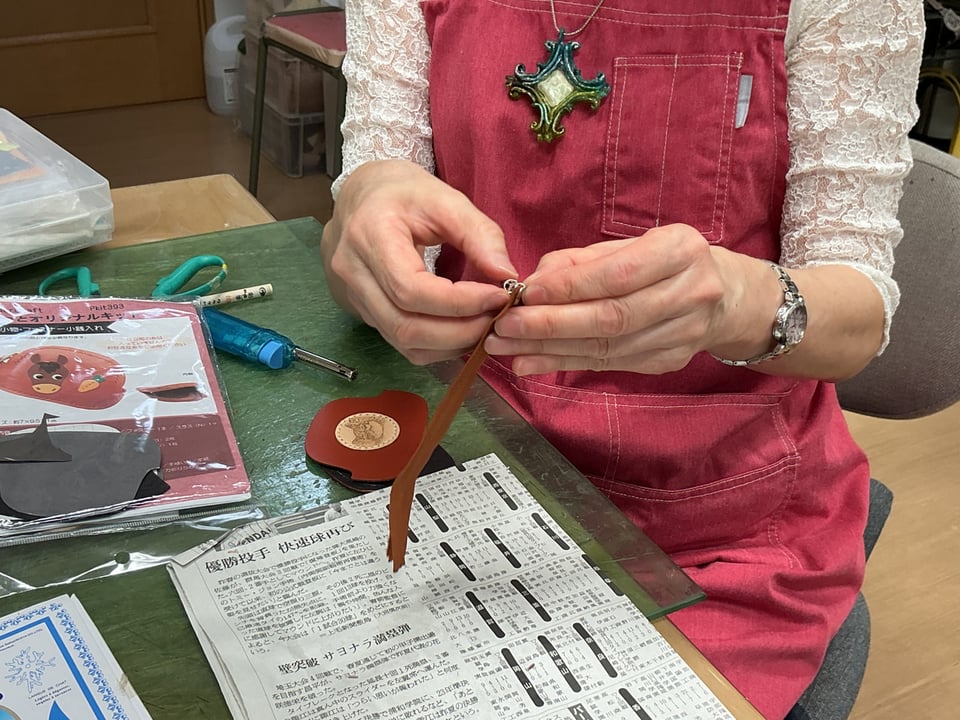 コインボックス　レザークラフト教室　革工芸教室