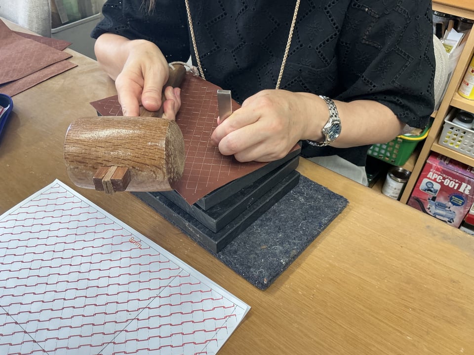 革メッシュ　レザークラフト教室　革工芸教室