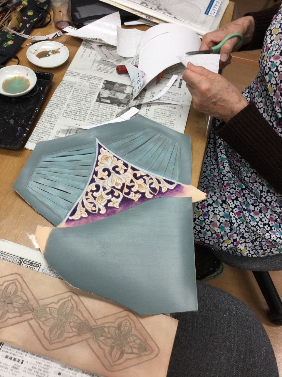 3月初めのレザークラフト教室