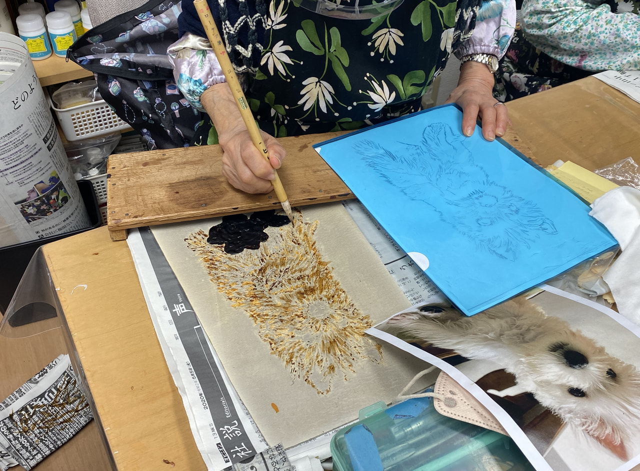 レザークラフト教室　ろうけつ染め金曜クラス