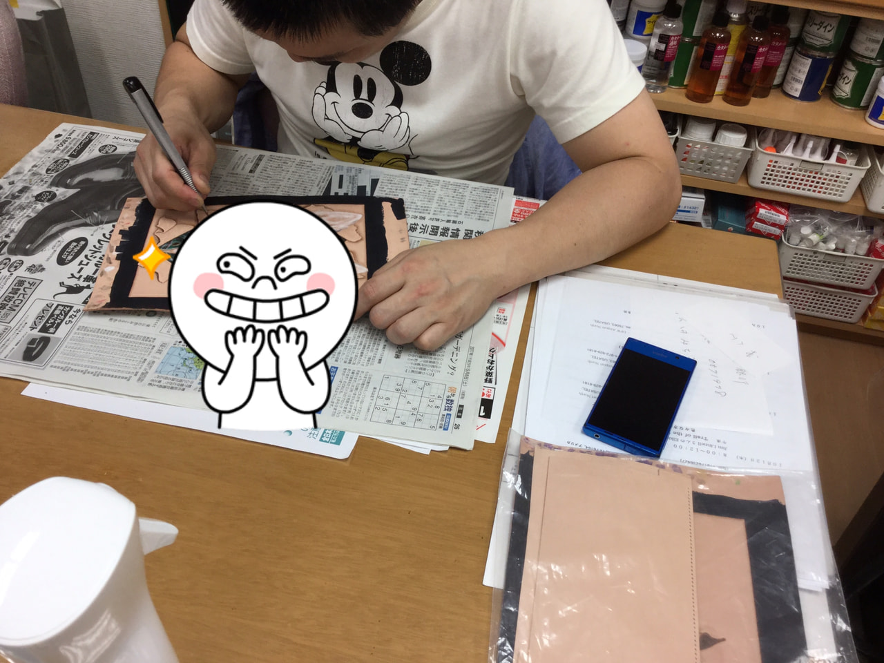 レザークラフト教室　月曜クラス８月１回目