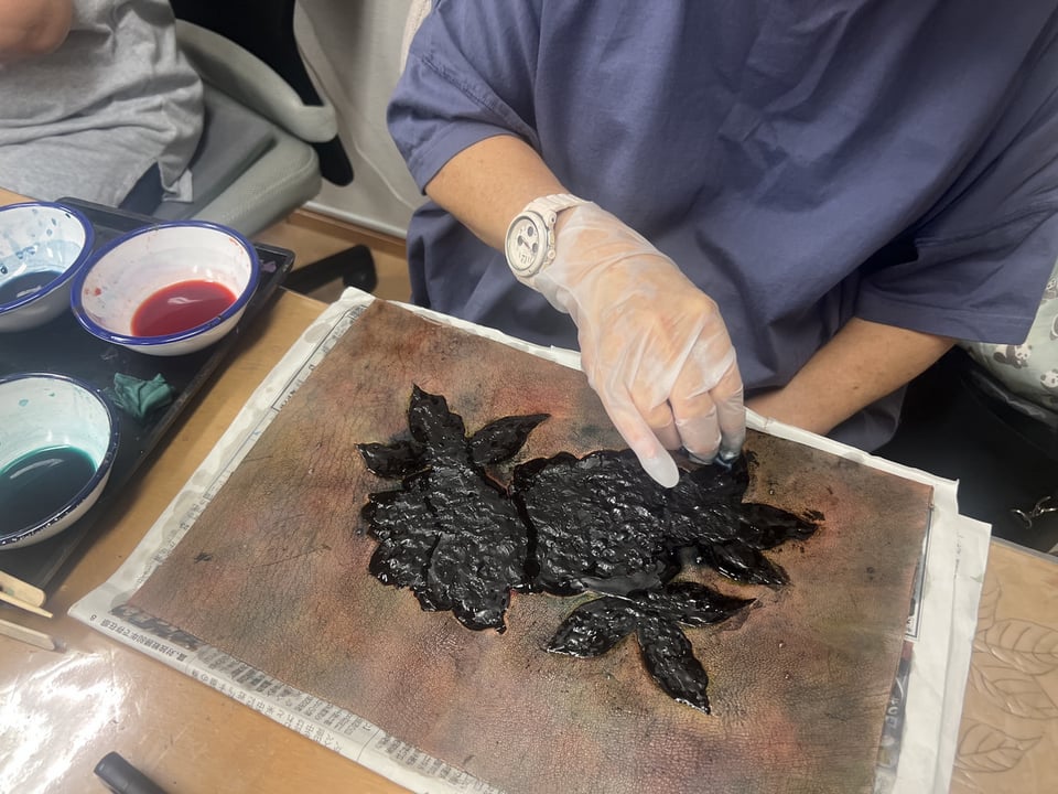 ろうけつ染　レザークラフト教室　革工芸教室