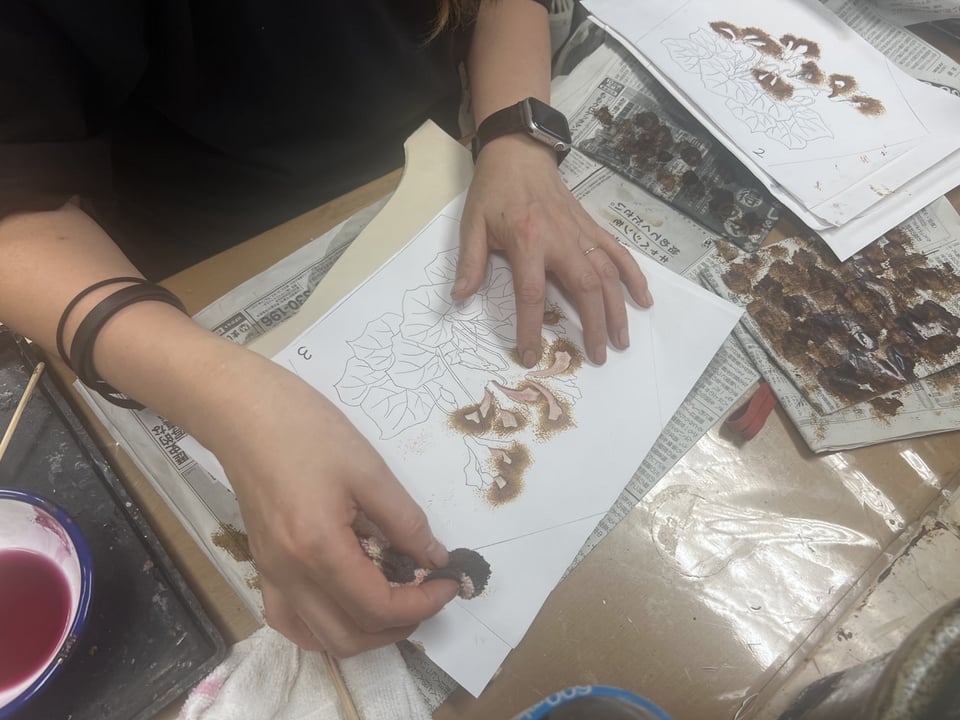 蝋型染め　レザークラフト教室　革工芸教室