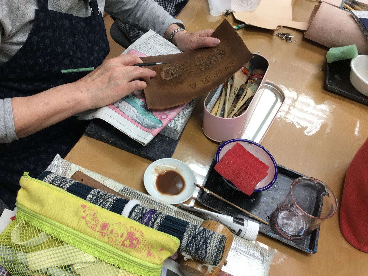 レザークラフト教室・ 水曜クラス 4月第2回目