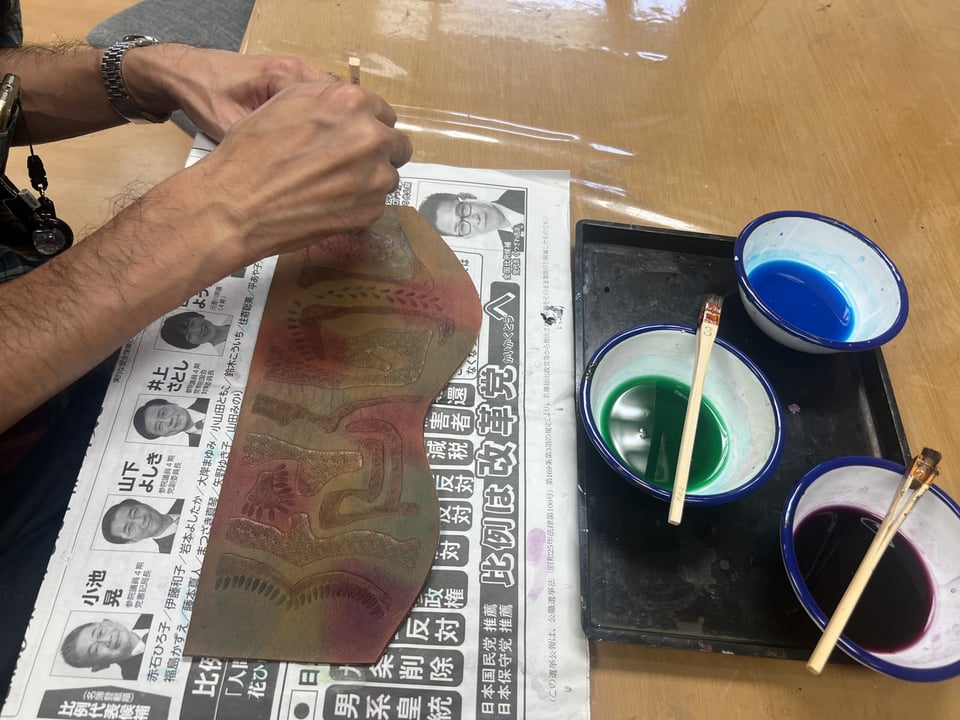 ペン立て　レザークラフト教室　革工芸教室