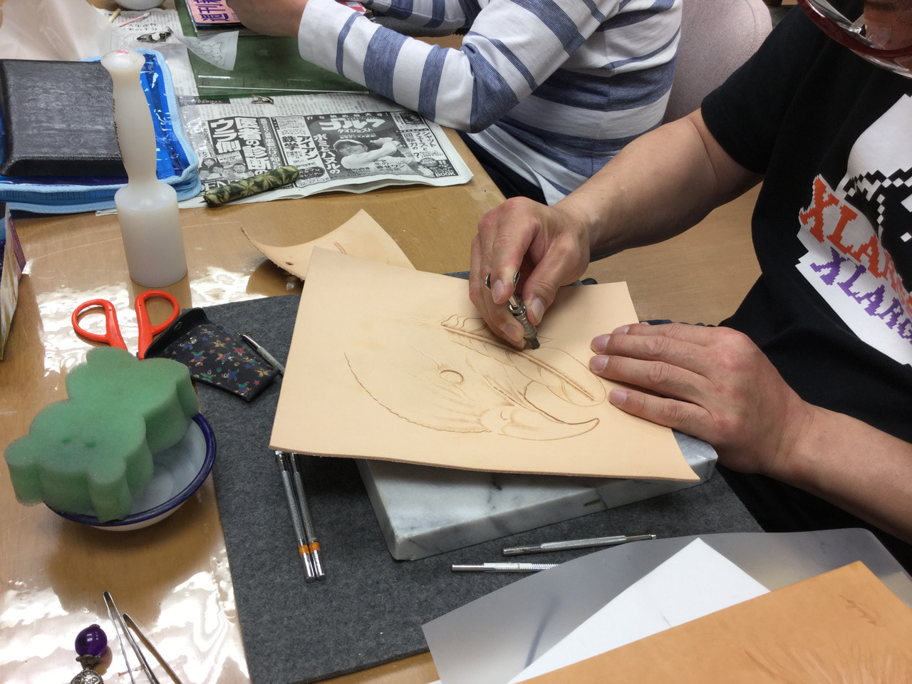 レザークラフト教室 日曜クラス5月1回目