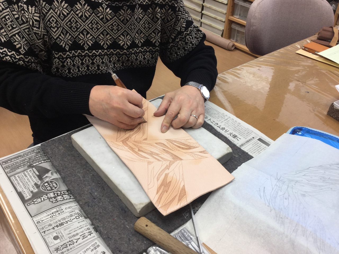 レザークラフト教室　日曜クラス２月第１回