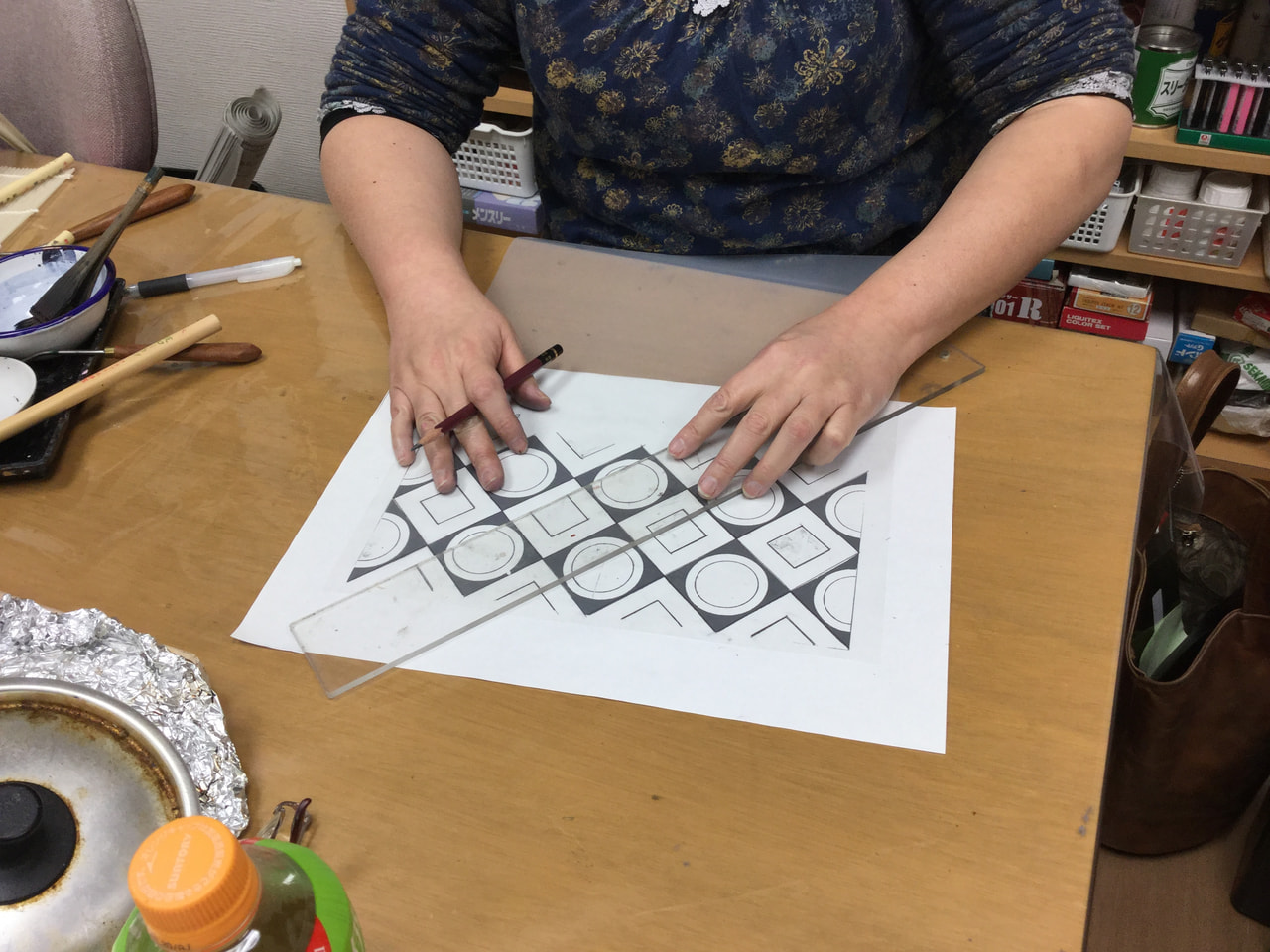 レザークラフト教室　ろうけつ染クラス