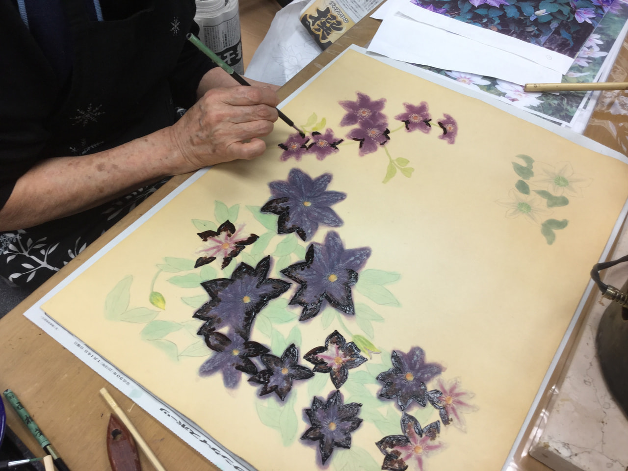 レザークラフト 教室　ろうけつ染木曜クラス