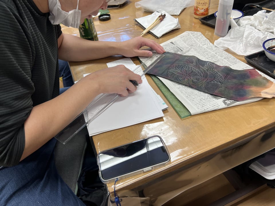 モデリング染色　レザークラフト教室　革工芸教室