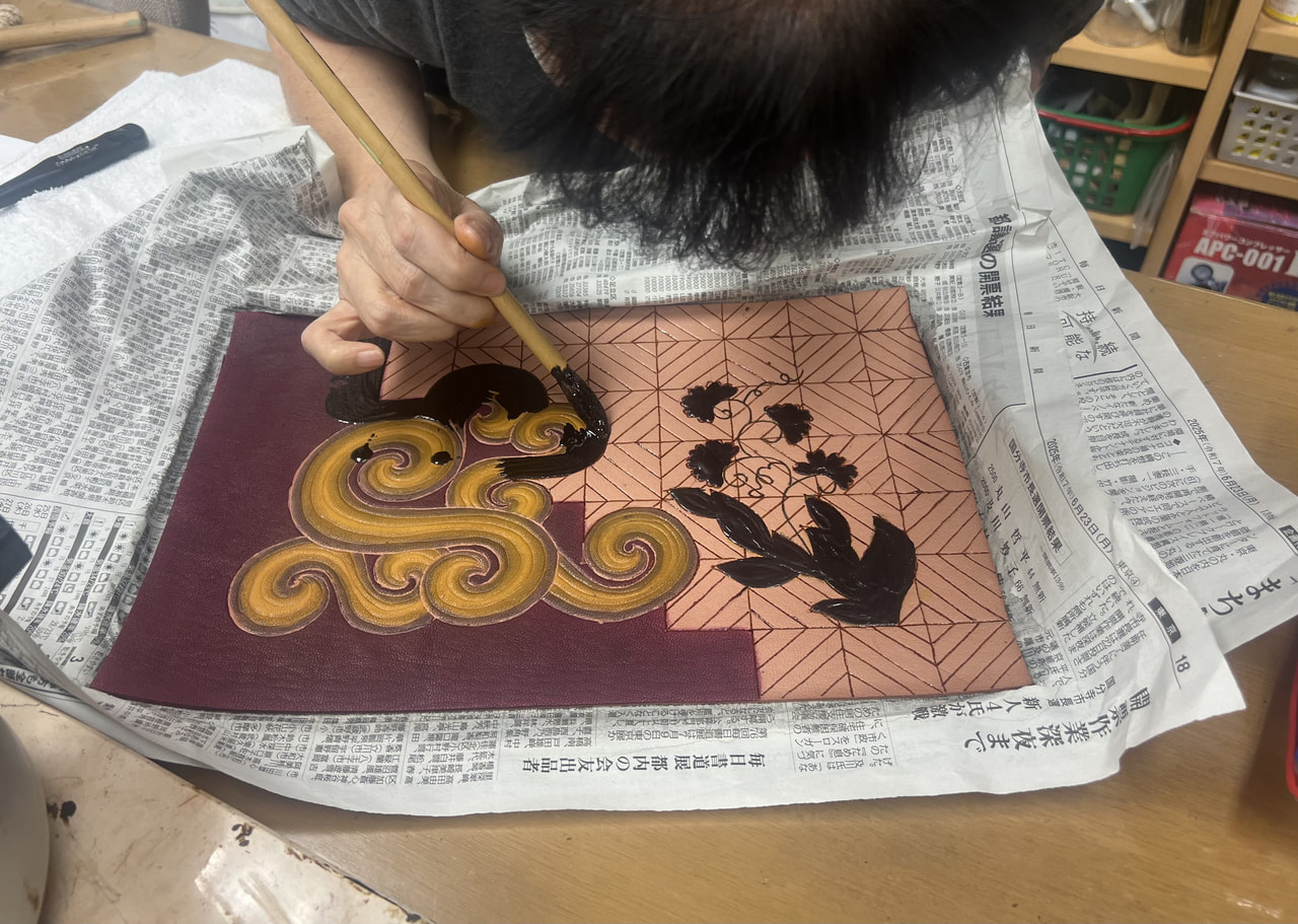 レザークラフト教室　染色木曜クラス　