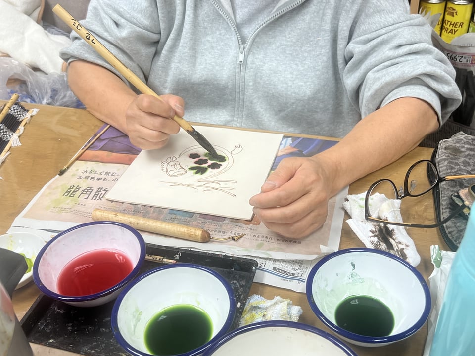 ろうけつ染年賀状　レザークラフト教室　革工芸教室