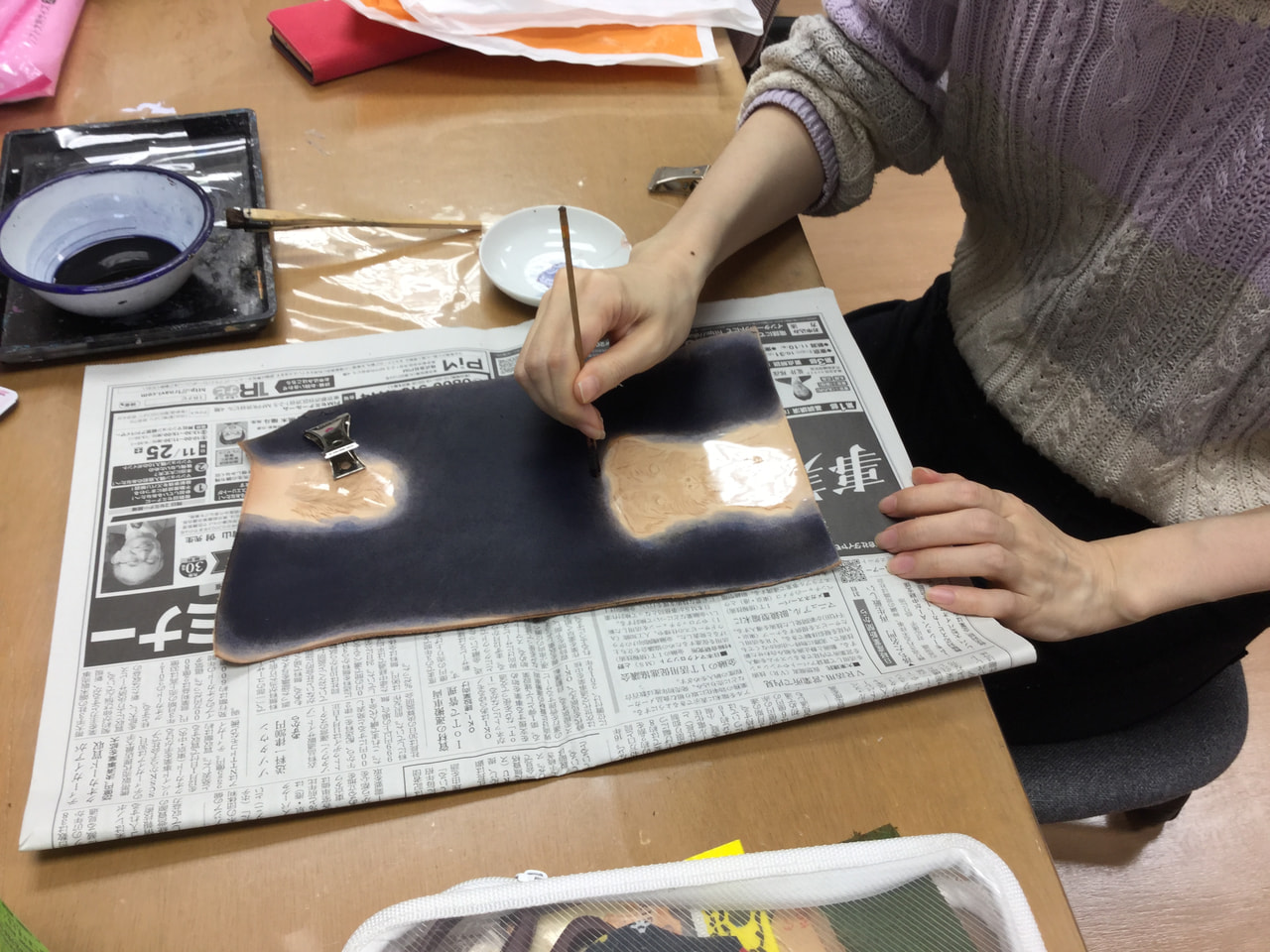 レザークラフト 教室　日曜クラス２回目