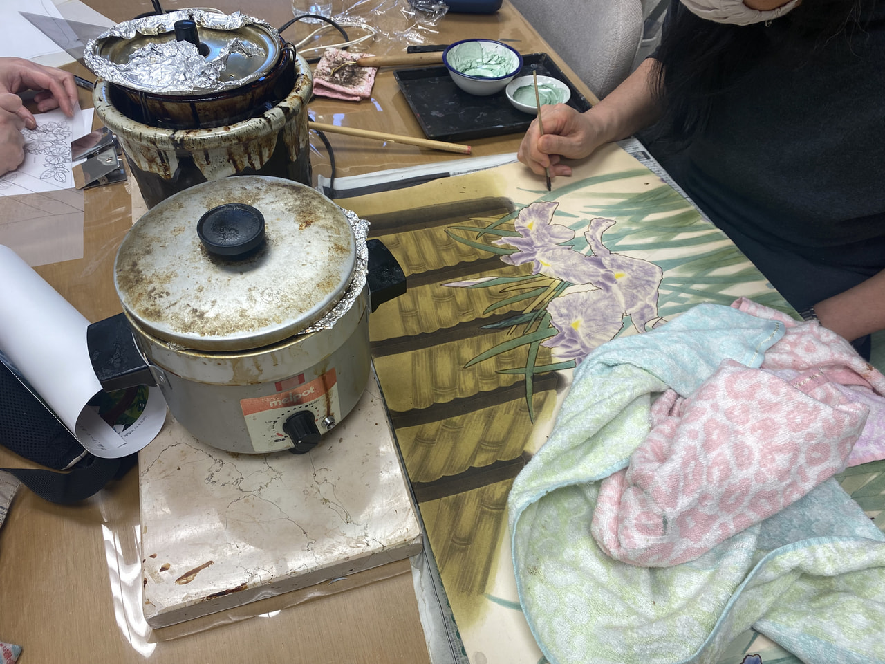 レザークラフト教室　ろうけつ染木曜クラス
