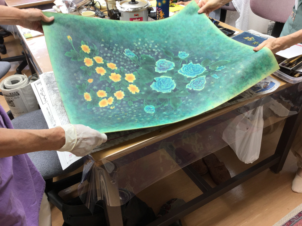 レザークラフト教室　ろうけつ染めクラス