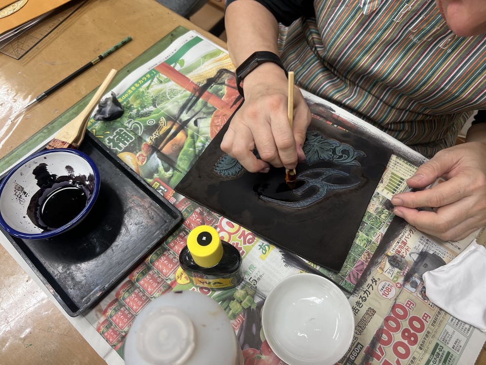 カービング染色　レザークラフト教室　革工芸教室