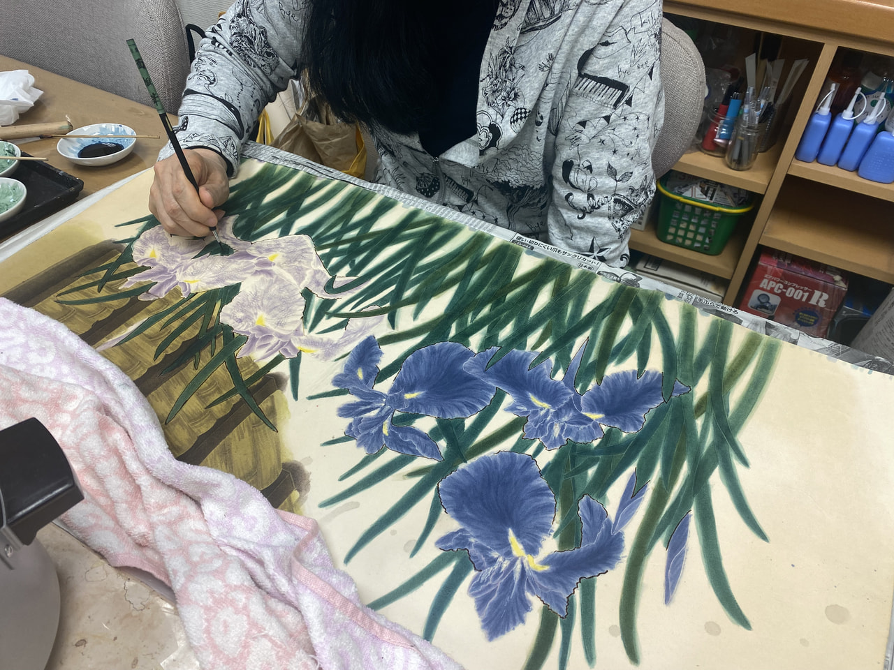 レザークラフト教室　ろうけつ染木曜クラス