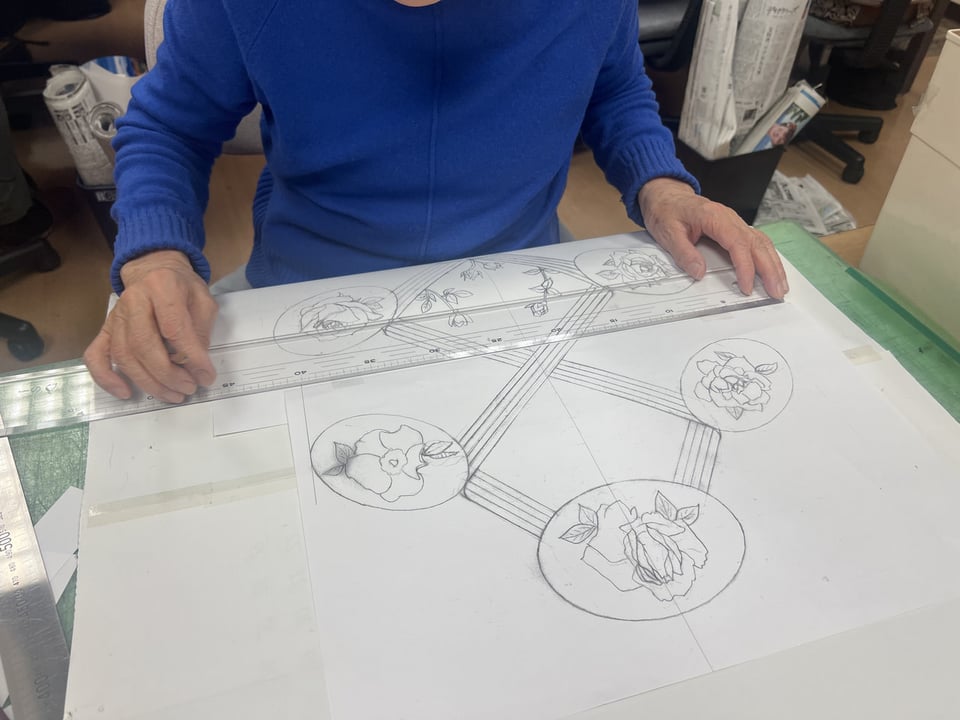 ろうけつ染図案　レザークラフト教室　革工芸教室