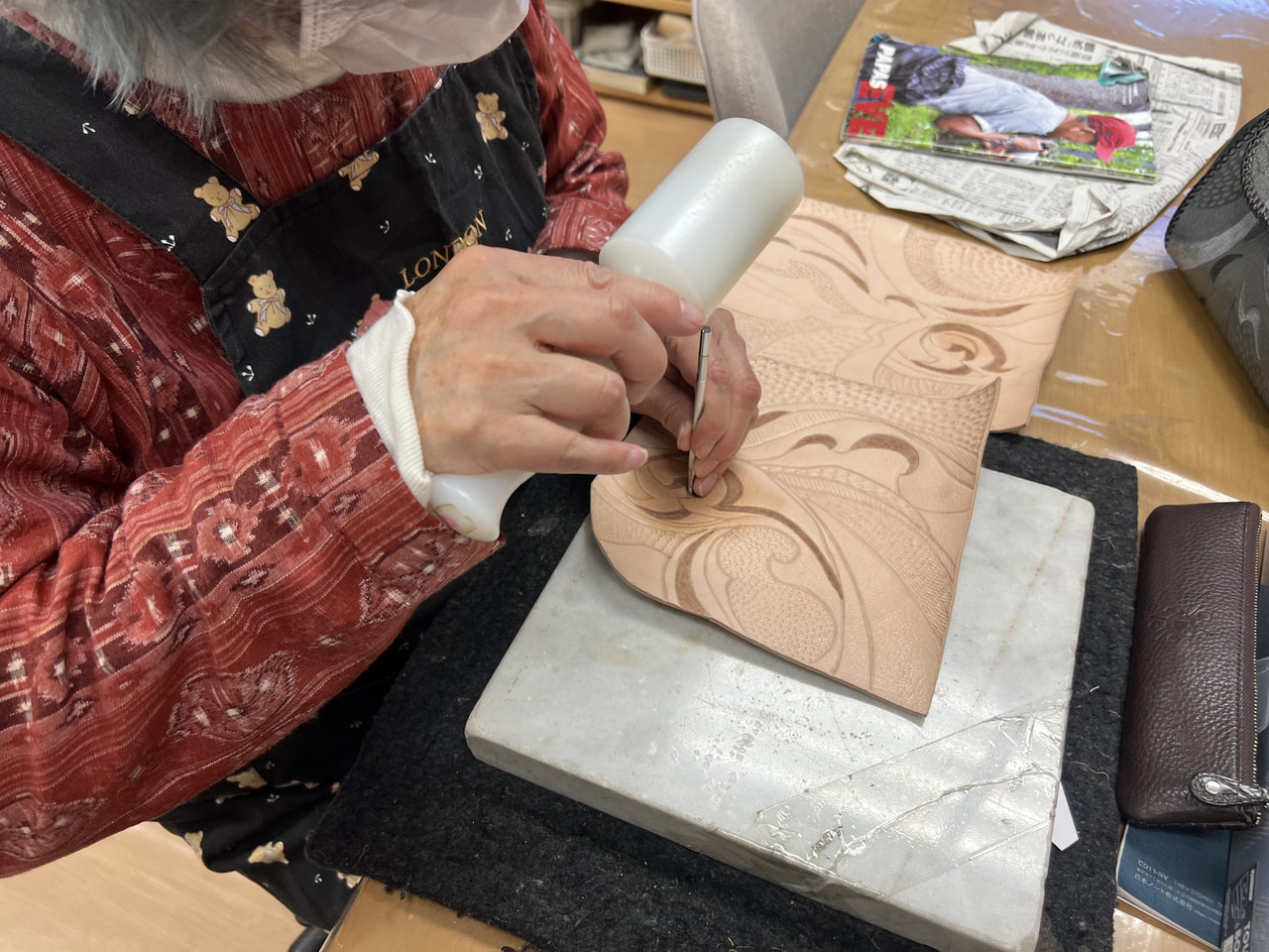 レザークラフト教室　火曜クラス　12月２回目