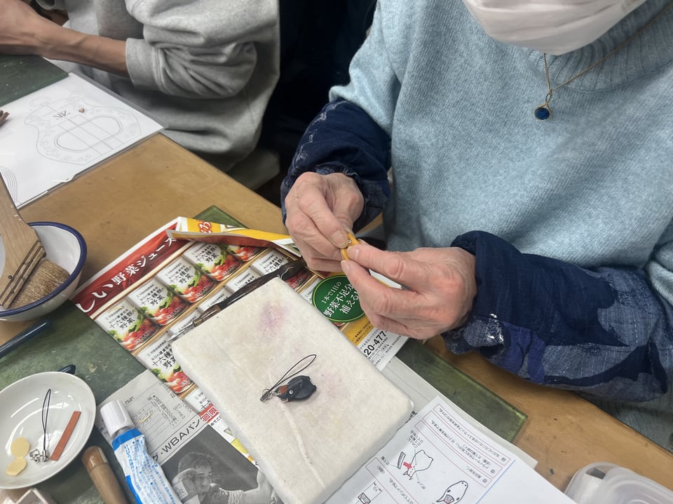 革の干支ストラップ　レザークラフト教室　革工芸教室