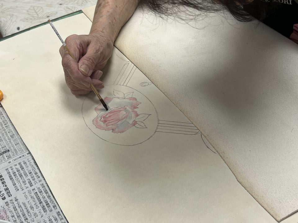 花ぼかし染め　レザークラフト教室　革工芸教室