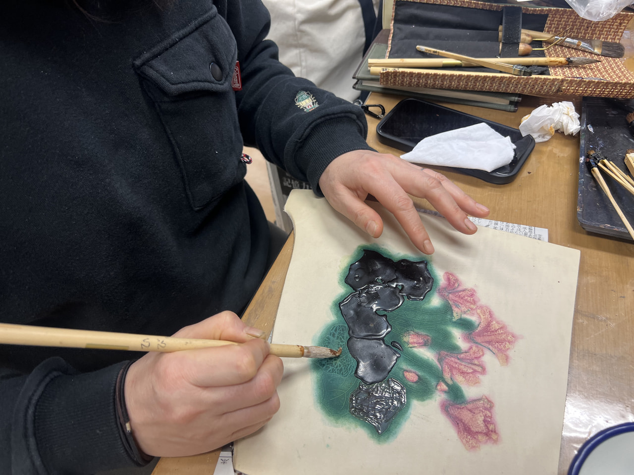 レザークラフト教室　金曜ろうけつ染めクラス　1月