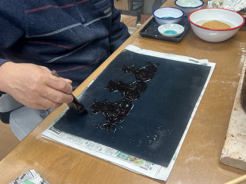 ろうけつ染　レザークラフト教室　革工芸教室
